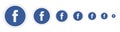 Facebook icon in different sizes. Royalty Free Stock Photo