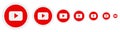 YouTube icon in different sizes.