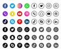 Collection of social media icons and logos Royalty Free Stock Photo