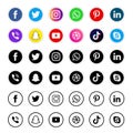 Collection of social media icons and logos