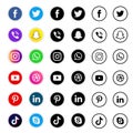 Collection of social media icons and logos Royalty Free Stock Photo