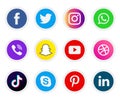 Collection of social media icons and logos