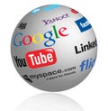 Social media logos globe