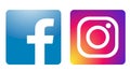 Social media logos icon Instagram and facebook element design vector Royalty Free Stock Photo