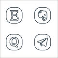 social media logos line icons. linear set. quality vector line set such as telegram, quora, evernote