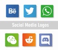 Social media logos network pictograms icons collection Royalty Free Stock Photo