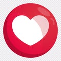 Social media love heart icons. Vector illustration on white background