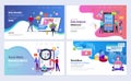 Social media management landing pages template Royalty Free Stock Photo