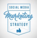 social media marketing strategy sign stamp seal illustration design