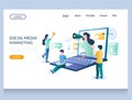 Social media marketing vector website landing page design template Royalty Free Stock Photo