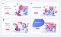 Social media and marketing web concept for landing page in flat design. Vector illustration Royalty Free Stock Photo
