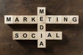 Social media marketing word made from crossword Royalty Free Stock Photo