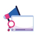 Social media megaphone video magnifier marketing