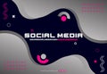 Social media memphis background free vector