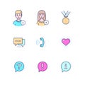 Social media - modern line design style icons set Royalty Free Stock Photo