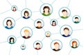Social media network. Connected people icons. Vector illustration