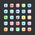 Social Media Network 3D Web Icons Set Vector