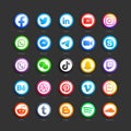 Social Media Network 3D Web Icons Set Vector