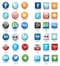 Social media network icons with names collection set with names text in round and square design.Vector illustration buttons Royalty Free Stock Photo