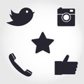 Social media and network icons set. Collection of different icon