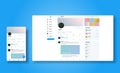 Social media network inspired by twitter. Ui Ux web responsive template of tweeter account. Mobile social media app and desctop. Royalty Free Stock Photo