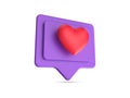 Social Media Network Like Icon. Internet Sign And Symbol With Heart. 3D Render
