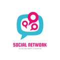 Social media network - vector logo template concept illustration. Message communication creative abstract sign. Speech bubble.