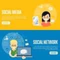 Social media network website templates Royalty Free Stock Photo