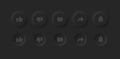 Social Media Network Youtube Neumorphic UI UX Design Elements Buttons Like Dislike Comment Share Notifications