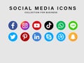 Social media networking collection set free vector