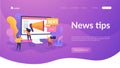 Social media and news tips, smart city landing page template.