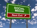 Social media next exit road sign Royalty Free Stock Photo