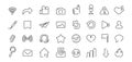 Social media ole line icons for app UI, web dashboard and mobile interface editable vector set. Continuous line simple pictograms Royalty Free Stock Photo