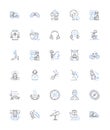 Social media line icons collection. Nerks, Platforms, Sharing, Connections, Engagement, Likes, Followers vector and