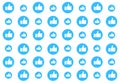 Social media pattern background with thumbs up. Comments, Likes, ok and approval. Vector illustration design Royalty Free Stock Photo