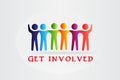 Social media people get involved logo vector Royalty Free Stock Photo