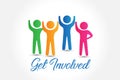 Social media people get involved logo vector Royalty Free Stock Photo