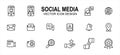 social media platform related vector icon user interface graphic design. Contains such icons as profile, picture, photo, share,