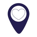 Social media pointer location love heart romantic icon