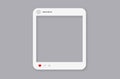 Social media post frame template. White banner square for web messages with comments users.