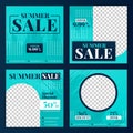 Social media post for summer sale in June. new normal sale in summer season ads and promotions. social media marketing during a