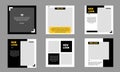 Set of Social Media Post Template Editable minimal banner black and yellow