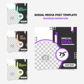 Social media post template pack with full colour for your business promotion style eight