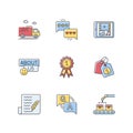 Social media presence RGB color icons set Royalty Free Stock Photo