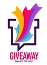 Giveaway share to win reward for activity in social media Royalty Free Stock Photo