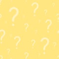 Social media question seamless yellow pattern Royalty Free Stock Photo