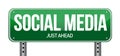 Social media road sign illustration Royalty Free Stock Photo