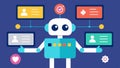 Social Media Scheduling A robot managing a social media dashboard scheduling posts automatically with animated icons