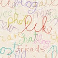 Social media seamless background, grunge grafitti style