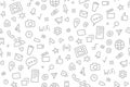 Social media seamless pattern doodle style